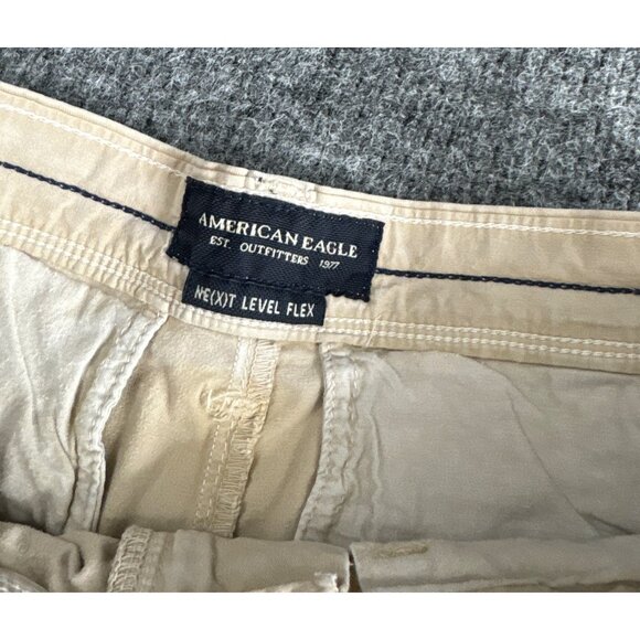 American Eagle Next Level Flex Beige Men’s Chino Shorts Size 26 Slim Fit - Picture 3 of 7